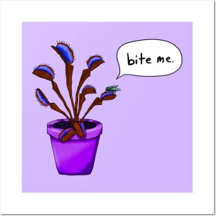 Bite Me Venus Flytrap - Purple Posters and Art